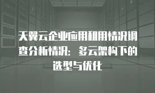 天翼云企业应用租用情况调查分析情况：多云架构下的选型与优化