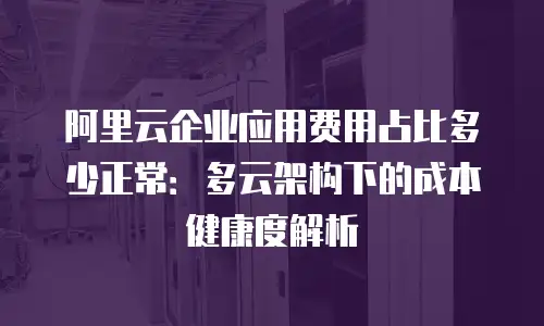 阿里云企业应用费用占比多少正常：多云架构下的成本健康度解析
