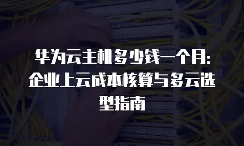 华为云主机多少钱一个月：企业上云成本核算与多云选型指南