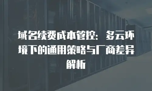 域名续费成本管控：多云环境下的通用策略与厂商差异解析