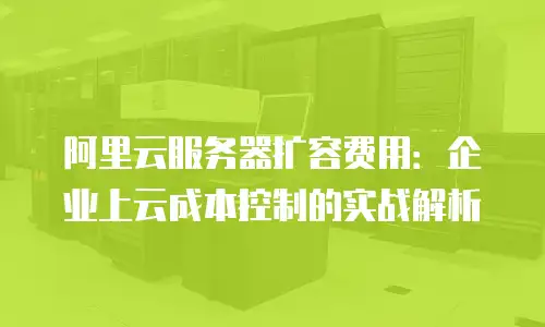 阿里云服务器扩容费用：企业上云成本控制的实战解析