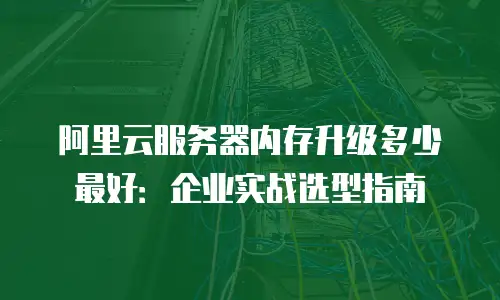 阿里云服务器内存升级多少最好：企业实战选型指南