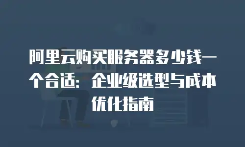 阿里云购买服务器多少钱一个合适：企业级选型与成本优化指南
