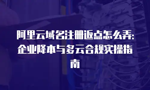 阿里云域名注册返点怎么弄：企业降本与多云合规实操指南