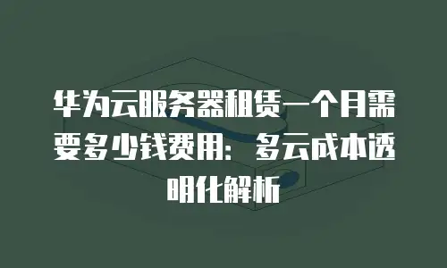 华为云服务器租赁一个月需要多少钱费用：多云成本透明化解析