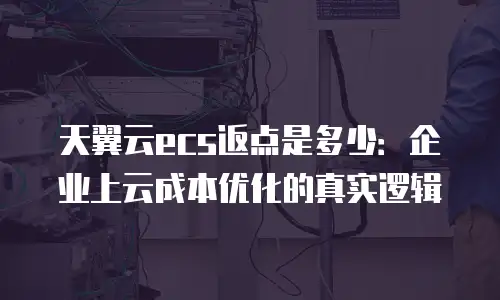 天翼云ecs返点是多少：企业上云成本优化的真实逻辑
