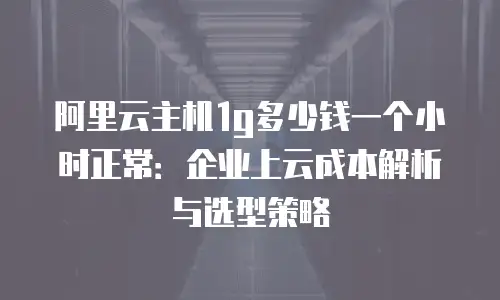 阿里云主机1g多少钱一个小时正常：企业上云成本解析与选型策略