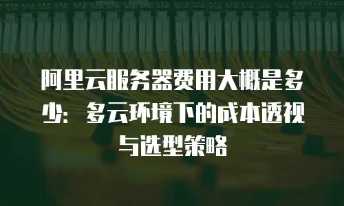 阿里云服务器费用大概是多少：多云环境下的成本透视与选型策略