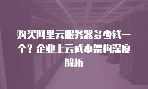 购买阿里云服务器多少钱一个？企业上云成本架构深度解析
