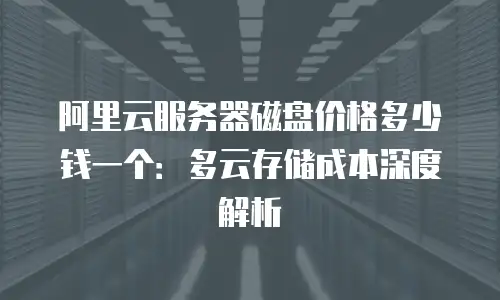 阿里云服务器磁盘价格多少钱一个：多云存储成本深度解析