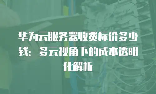 华为云服务器收费标价多少钱：多云视角下的成本透明化解析