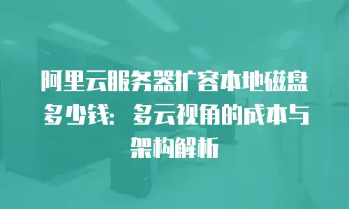 阿里云服务器扩容本地磁盘多少钱：多云视角的成本与架构解析