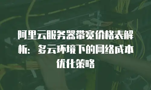 阿里云服务器带宽价格表解析：多云环境下的网络成本优化策略