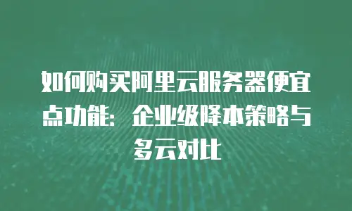如何购买阿里云服务器便宜点功能：企业级降本策略与多云对比