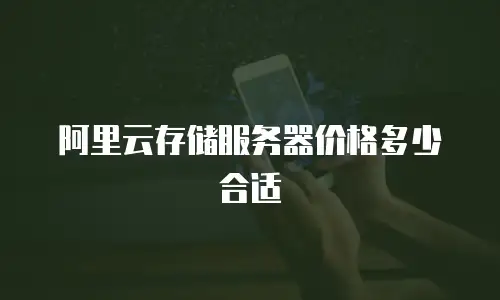 阿里云存储服务器价格多少合适