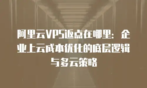 阿里云VPS返点在哪里：企业上云成本优化的底层逻辑与多云策略