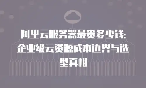 阿里云服务器最贵多少钱：企业级云资源成本边界与选型真相
