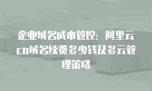 企业域名成本管控：阿里云cn域名续费多少钱及多云管理策略