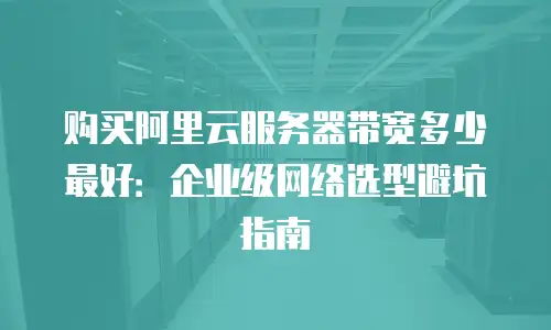 购买阿里云服务器带宽多少最好：企业级网络选型避坑指南