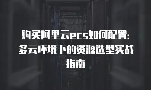 购买阿里云ecs如何配置：多云环境下的资源选型实战指南