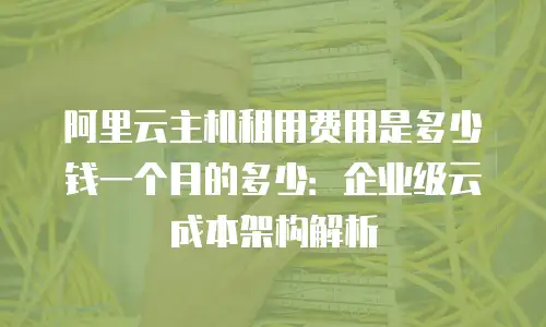 阿里云主机租用费用是多少钱一个月的多少：企业级云成本架构解析