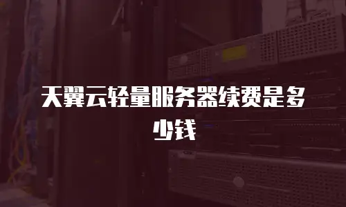 天翼云轻量服务器续费是多少钱