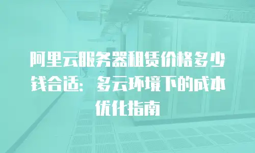 阿里云服务器租赁价格多少钱合适：多云环境下的成本优化指南