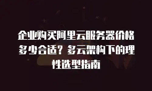 企业购买阿里云服务器价格多少合适？多云架构下的理性选型指南