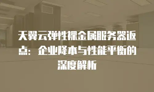 天翼云弹性裸金属服务器返点：企业降本与性能平衡的深度解析
