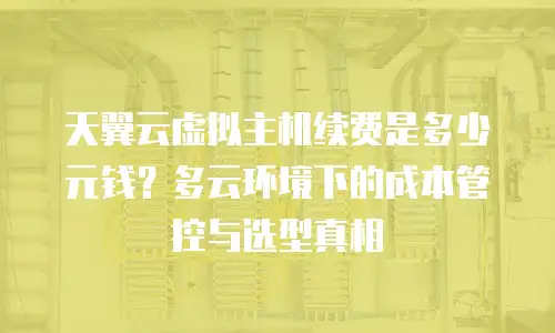 天翼云虚拟主机续费是多少元钱？多云环境下的成本管控与选型真相