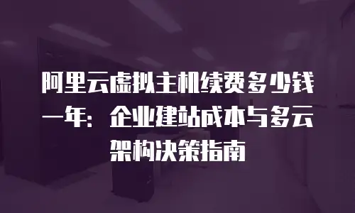 阿里云虚拟主机续费多少钱一年：企业建站成本与多云架构决策指南