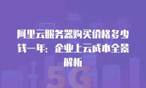 阿里云服务器购买价格多少钱一年：企业上云成本全景解析