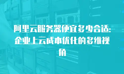 阿里云服务器便宜多少合适：企业上云成本优化的多维视角