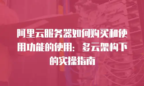 阿里云服务器如何购买和使用功能的使用：多云架构下的实操指南