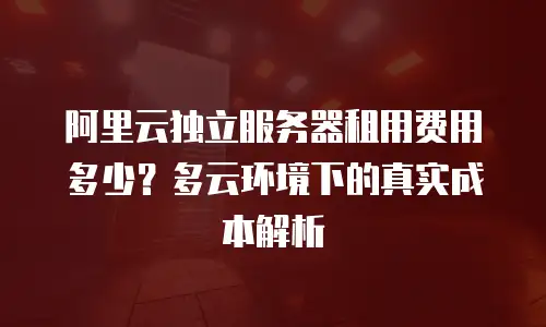 阿里云独立服务器租用费用多少？多云环境下的真实成本解析