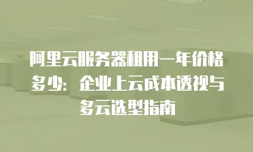 阿里云服务器租用一年价格多少：企业上云成本透视与多云选型指南