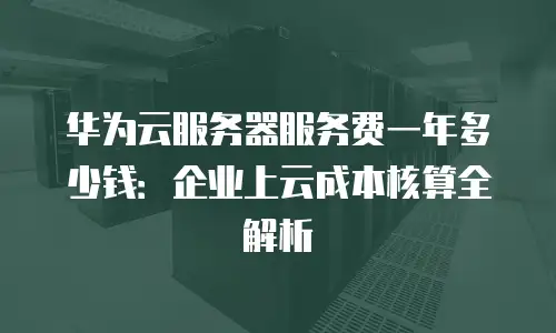 华为云服务器服务费一年多少钱：企业上云成本核算全解析