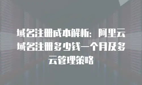 域名注册成本解析：阿里云域名注册多少钱一个月及多云管理策略