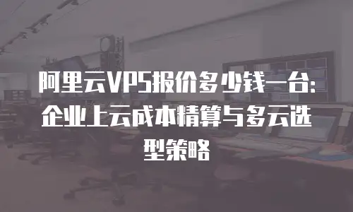 阿里云VPS报价多少钱一台：企业上云成本精算与多云选型策略
