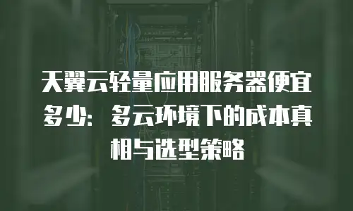 天翼云轻量应用服务器便宜多少：多云环境下的成本真相与选型策略