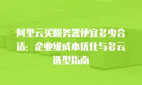 阿里云买服务器便宜多少合适：企业级成本优化与多云选型指南
