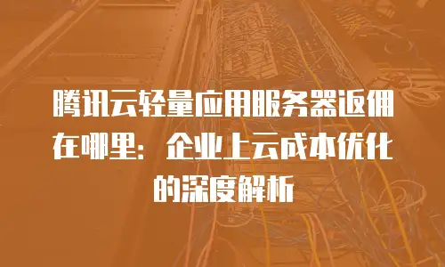 腾讯云轻量应用服务器返佣在哪里：企业上云成本优化的深度解析