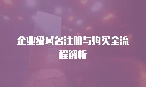 企业级域名注册与购买全流程解析