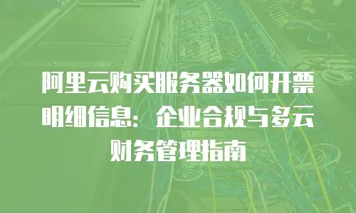 阿里云购买服务器如何开票明细信息：企业合规与多云财务管理指南