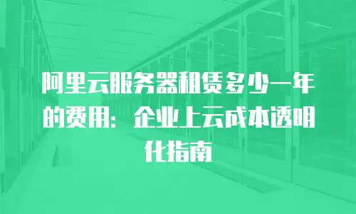 阿里云服务器租赁多少一年的费用：企业上云成本透明化指南