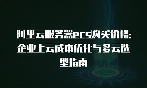 阿里云服务器ecs购买价格：企业上云成本优化与多云选型指南