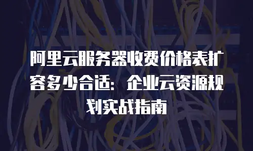 阿里云服务器收费价格表扩容多少合适：企业云资源规划实战指南