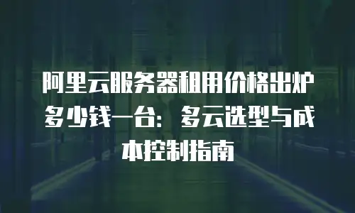 阿里云服务器租用价格出炉多少钱一台：多云选型与成本控制指南