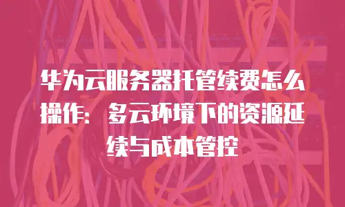 华为云服务器托管续费怎么操作：多云环境下的资源延续与成本管控