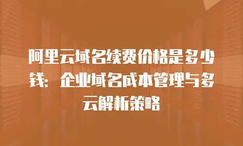 阿里云域名续费价格是多少钱：企业域名成本管理与多云解析策略